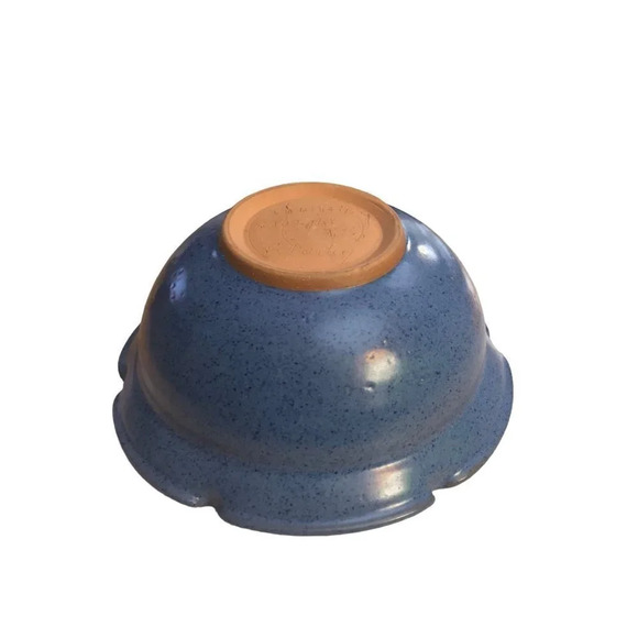 Vintage COVE POTTERY Speckled Blue 8" x 4" Signed Seabright Nova Scotia Handmade - Picture 4 of 6